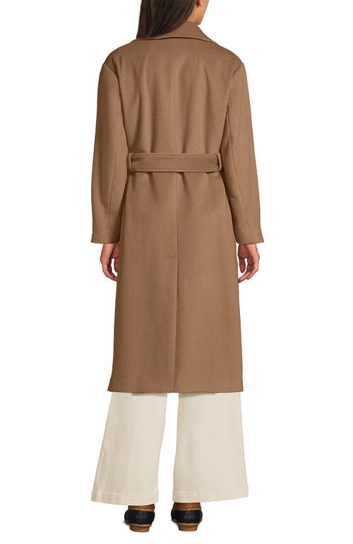 Lands' End Wool Wrap Long Coat In Multi