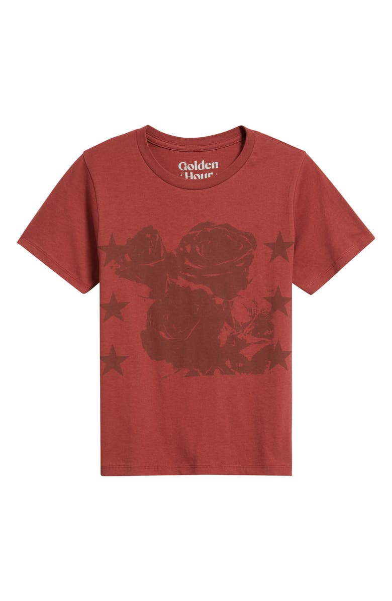 GOLDEN HOUR Roses & Stars Graphic T-Shirt, Alternate, color, Spiced Apple