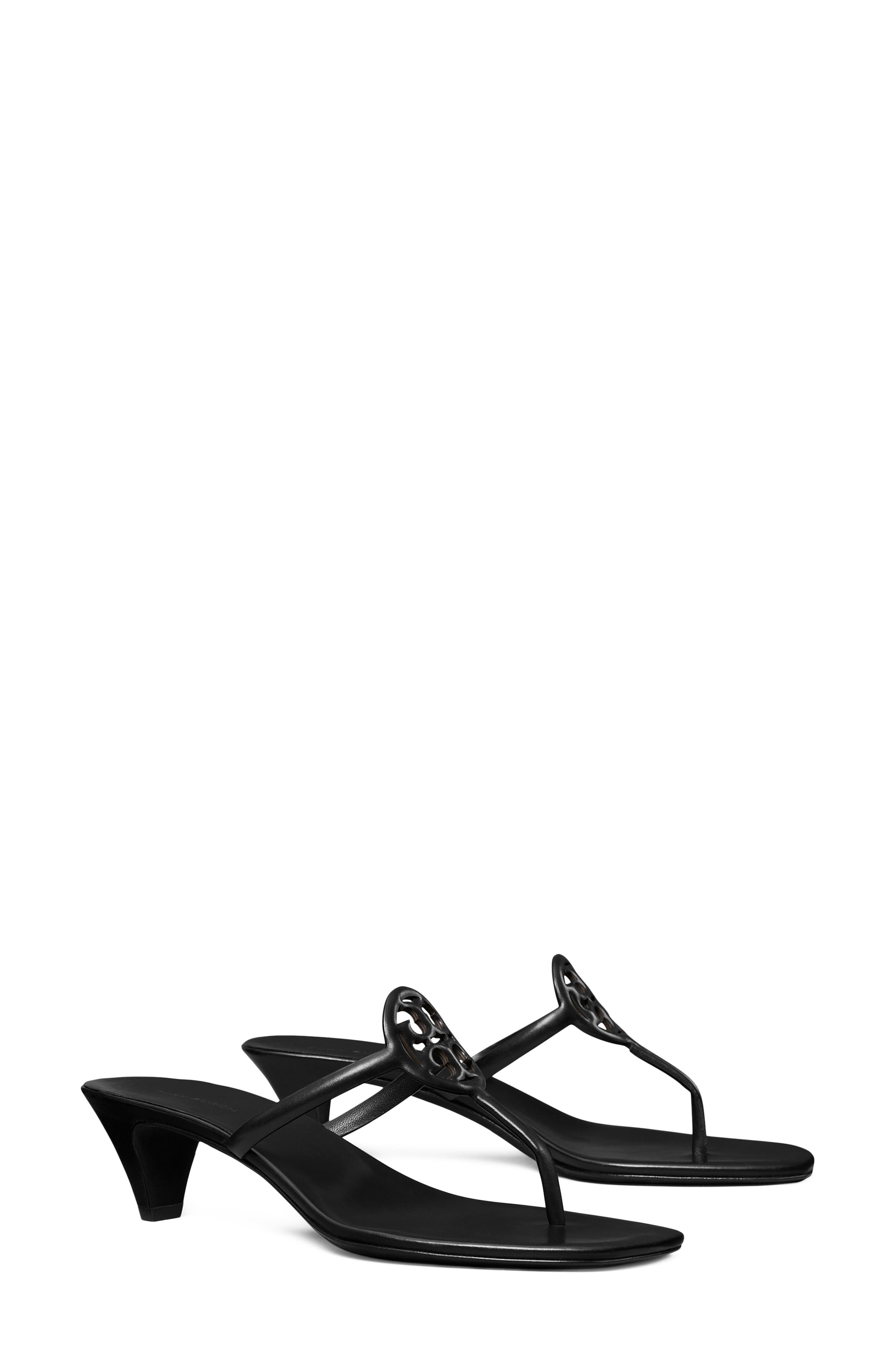Tory Burch Miller Capri Thong Kitten Heel Sandal, Main, color, Perfect Black / Perfect Black