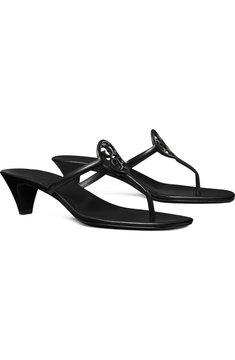 Tory Burch Miller Capri Thong Kitten Heel Sandal, Main, color, Perfect Black / Perfect Black