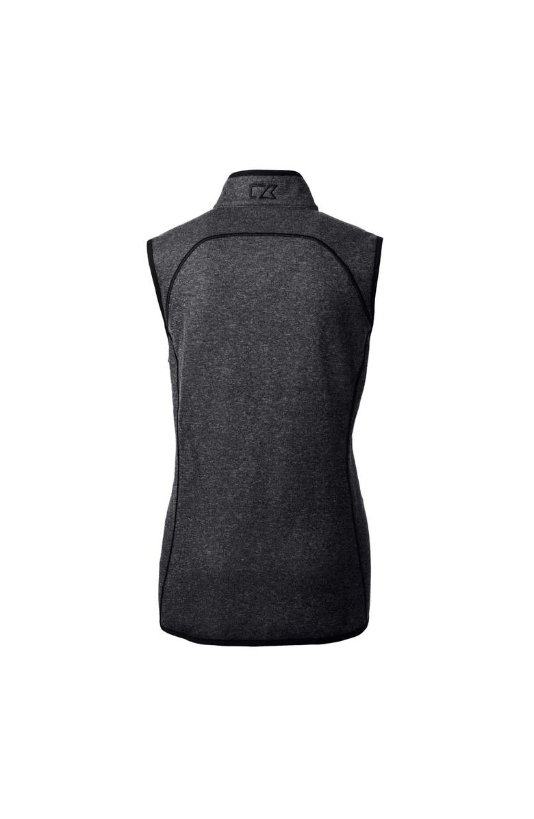 Cutter & Buck Women's Cutter & Buck  Heather Charcoal North Carolina Tar Heels Mainsail Sweater-Knit Full-Zip Vest, Alternate, color, 