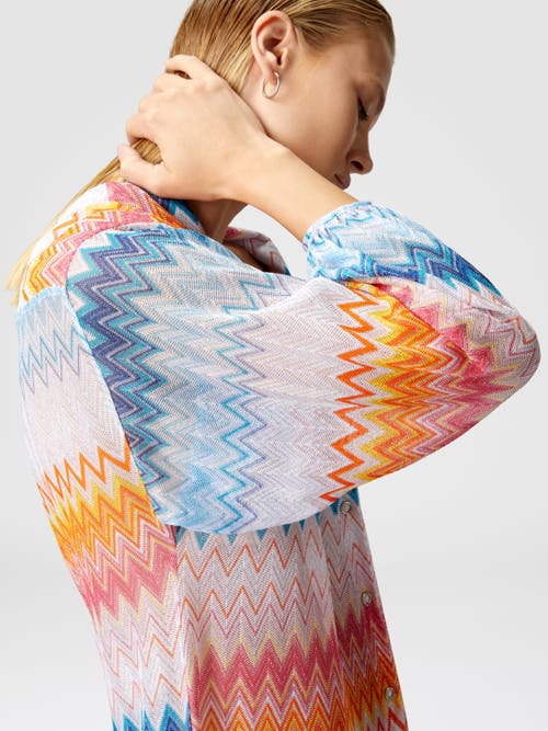 Missoni Oversized Shirt In Zig Zag Lamé Viscose Blend In Multicoloured