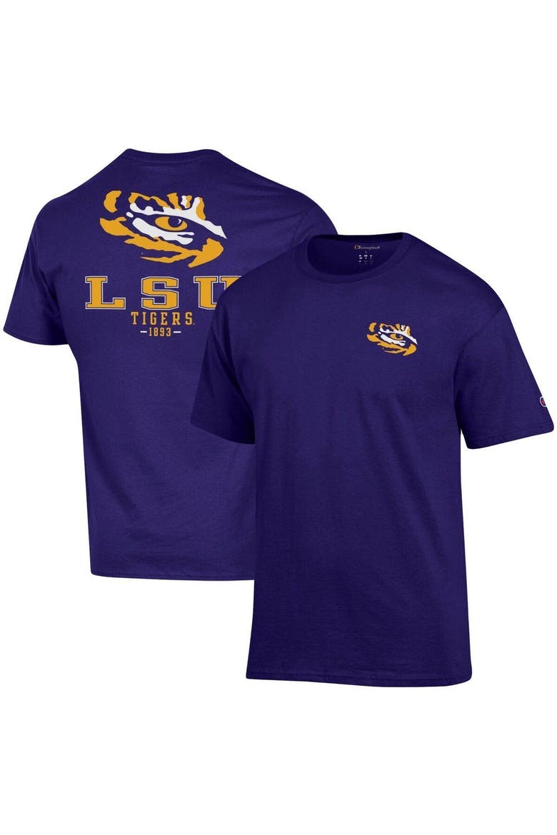 Men's Champion Purple LSU Tigers Stack 2-Hit T-Shirt, Main, color, Purple