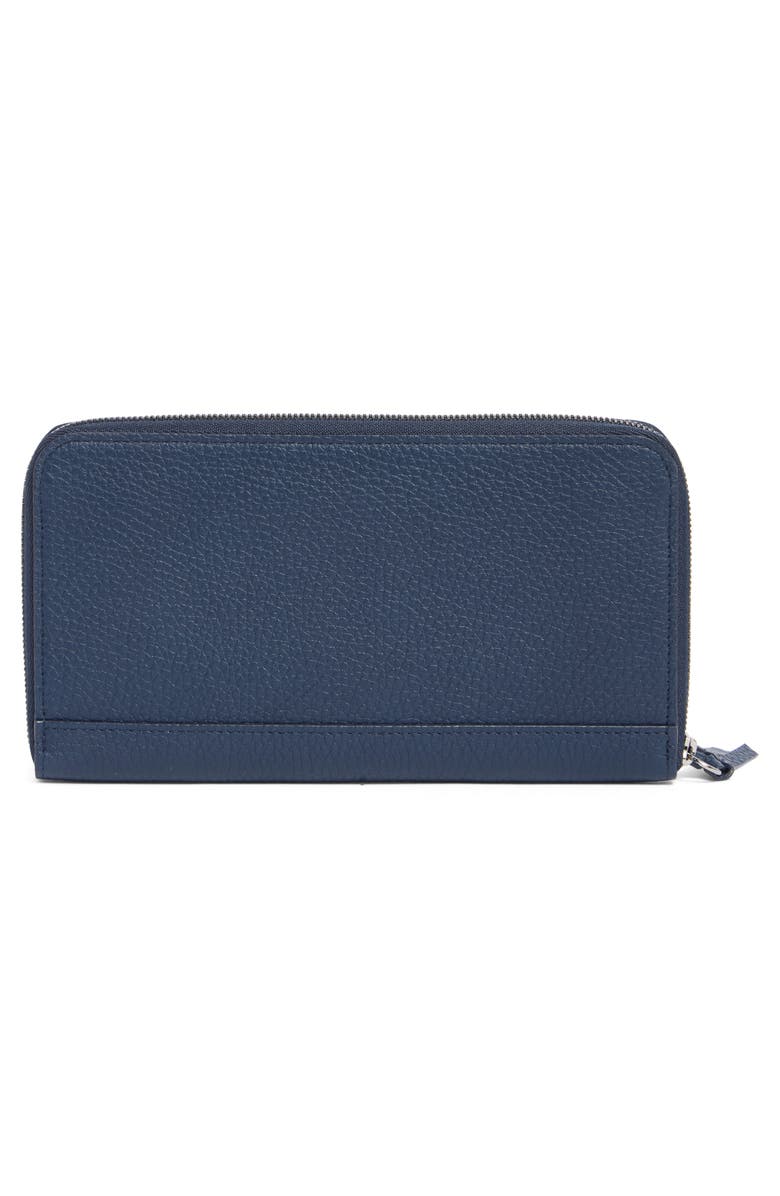 Longchamp Le Roseau Zip Wallet, Alternate, color, Navy