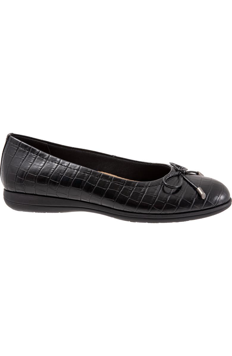 Trotters Dellis Ballet Flat, Alternate, color, Black Croc Print Leather