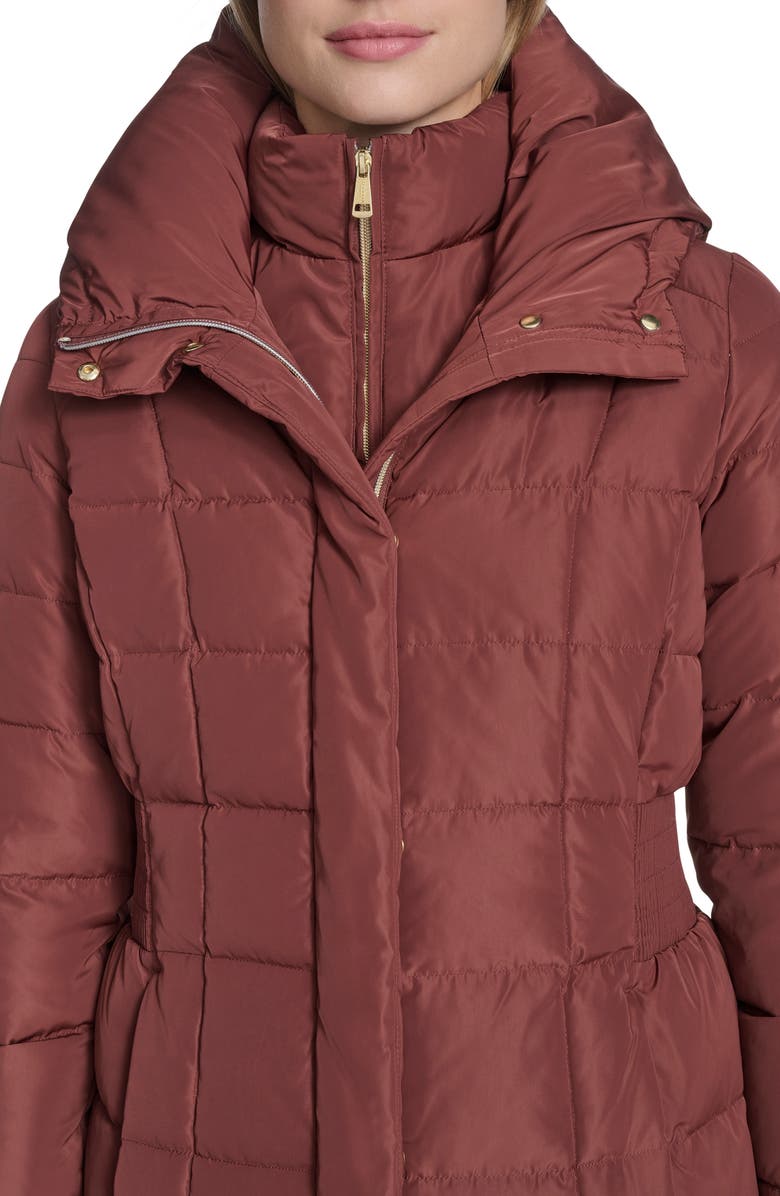 Cole Haan Hooded Down & Feather Jacket, Alternate, color, Walnut