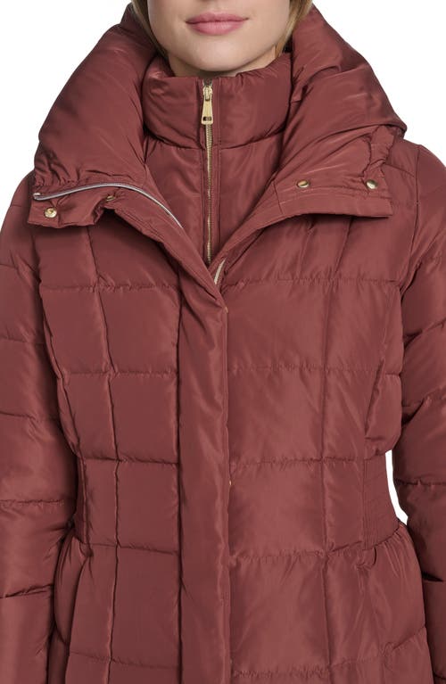 Cole Haan Hooded Down & Feather Jacket In Brown