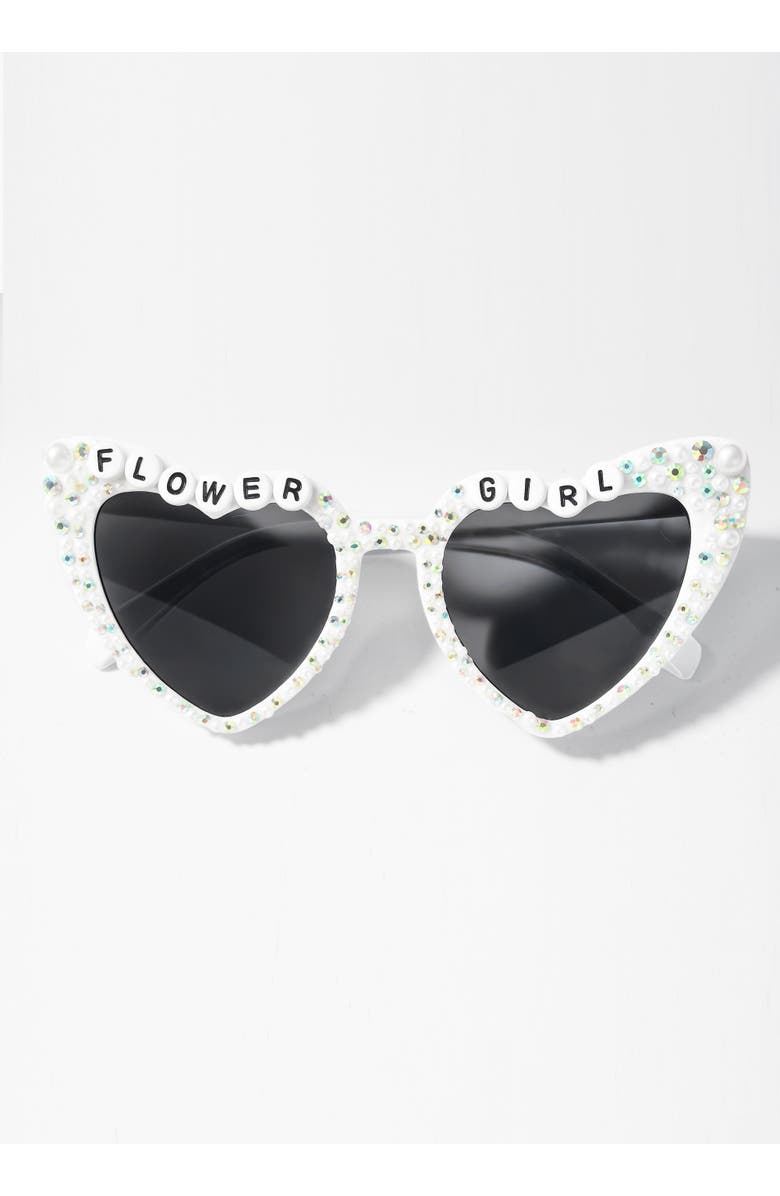 Untamed Petals Flower Girl Sunnies, Main, color, White