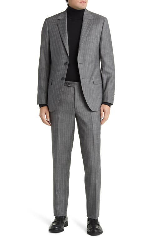 DANIEL HECHTER Norris Stripe Wool Suit in Grey 