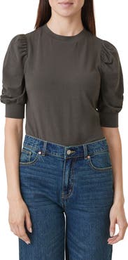 Habitual Gathered Sleeve Knit Top