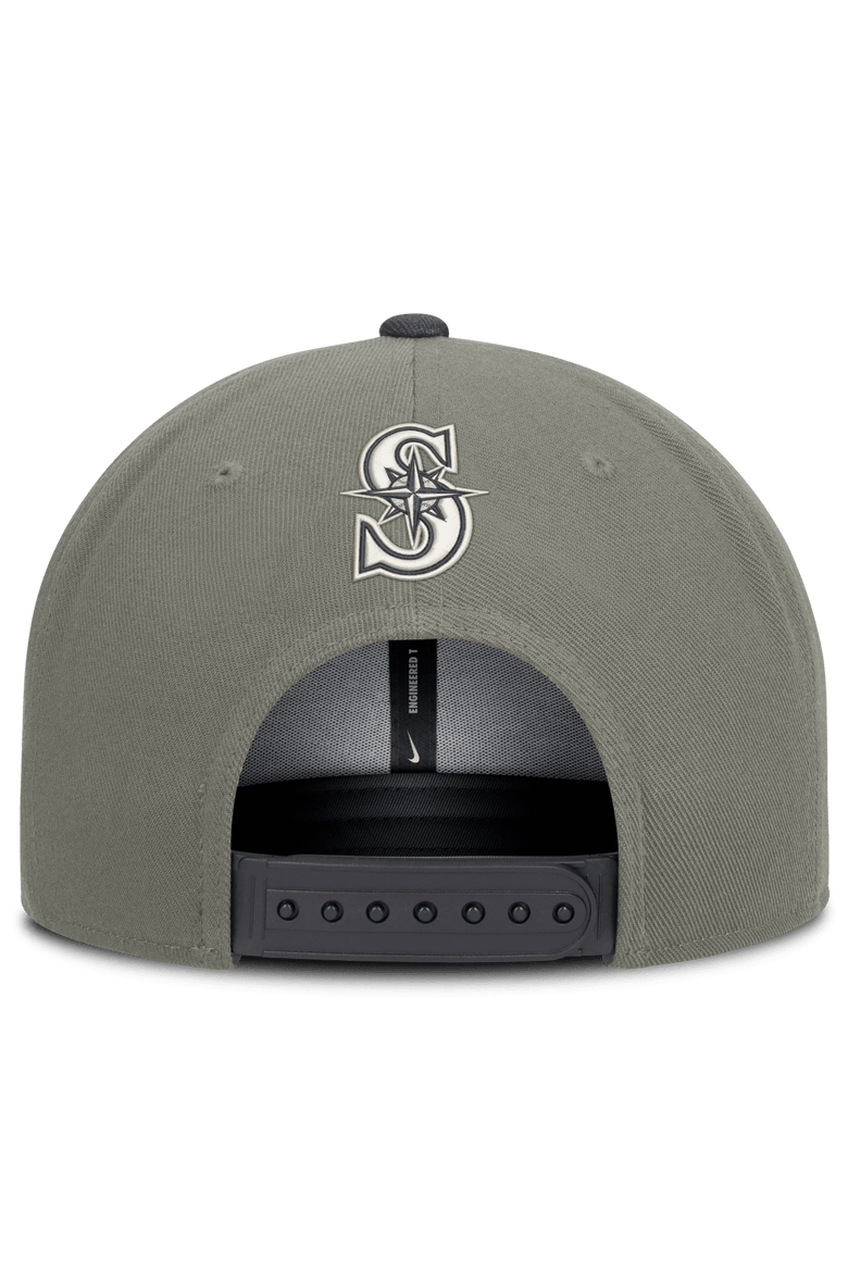 Men's Nike Olive Seattle Mariners Pro Dri-FIT Snapback Hat, Alternate, color, Gray