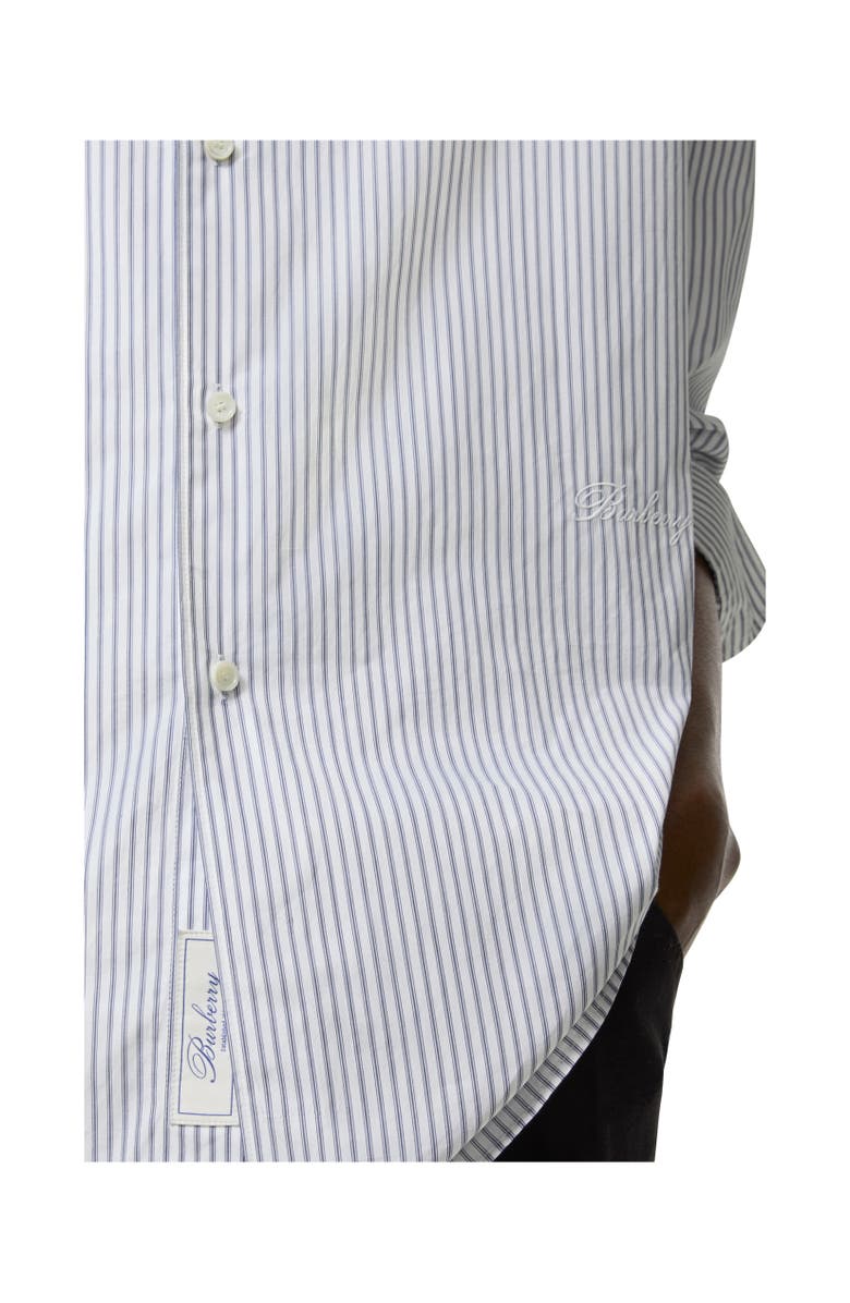 Burberry Relaxed Fit Striped Cotton Shirt, Alternate, color, Blue/White