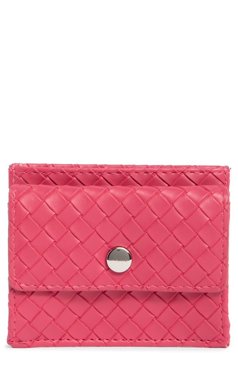 MUNDI SMALL LEATHER GOODS Fiona Card Holder, Main, color, Hot Pink