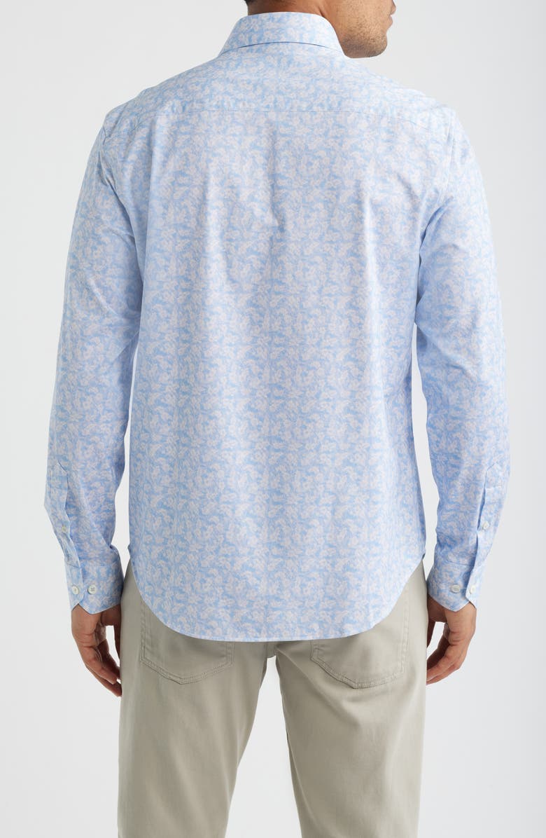 Bugatchi James OoohCotton<sup>®</sup> Floral Print Button-Up Shirt, Alternate, color, Lavender