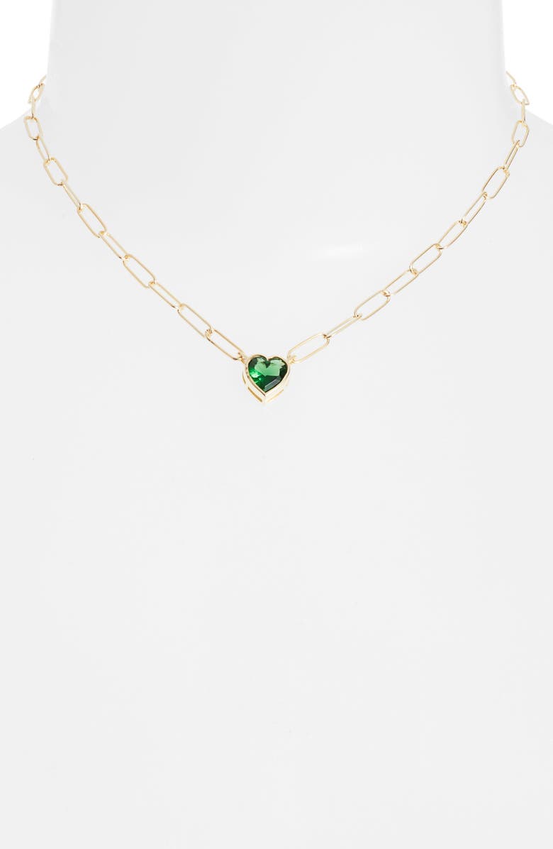 BY ADINA EDEN Heart Bezel Pendant Necklace, Alternate, color,