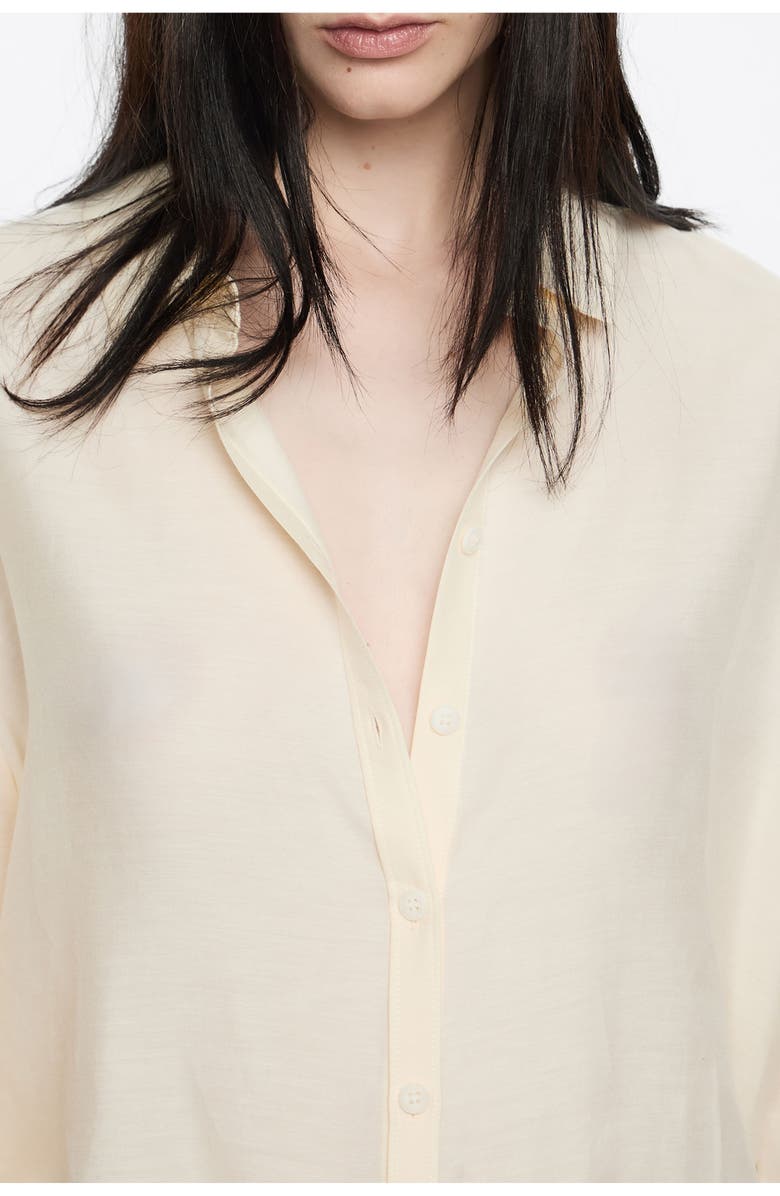 Bimba y Lola Cotton/Silk Shirt, Alternate, color, Vanilla
