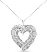 Haus of Brilliance Silver 1 1/4 Cttw Diamond Composite Heart Pendant Necklace