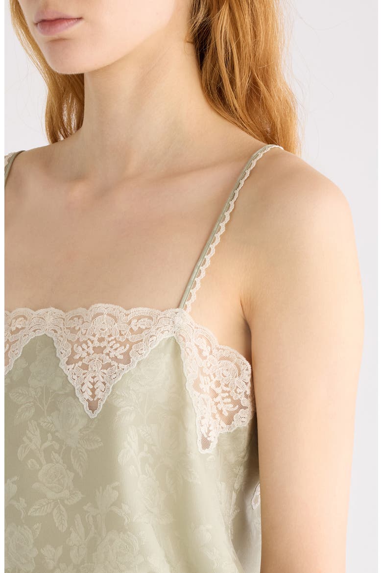 Rose Jacquard Organic Silk Camisole, Alternate, color, CLEAR GREEN