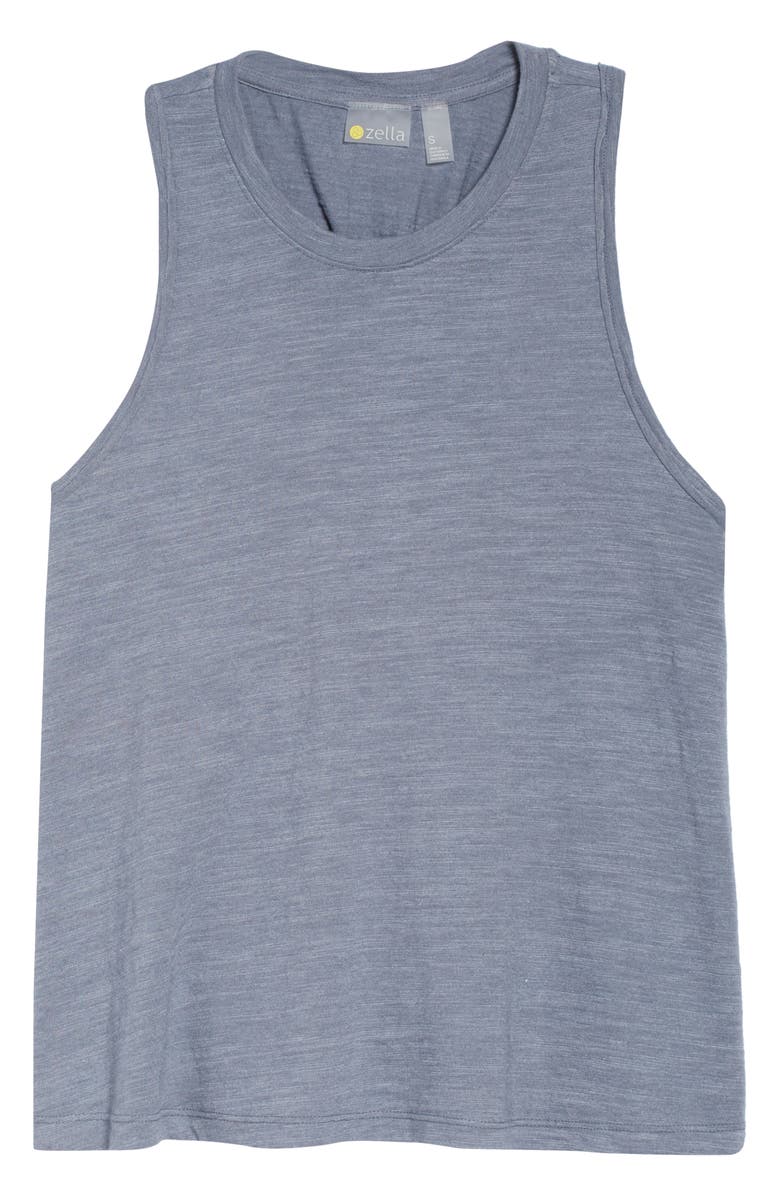 Zella Shirred Back Tank Top, Alternate, color,