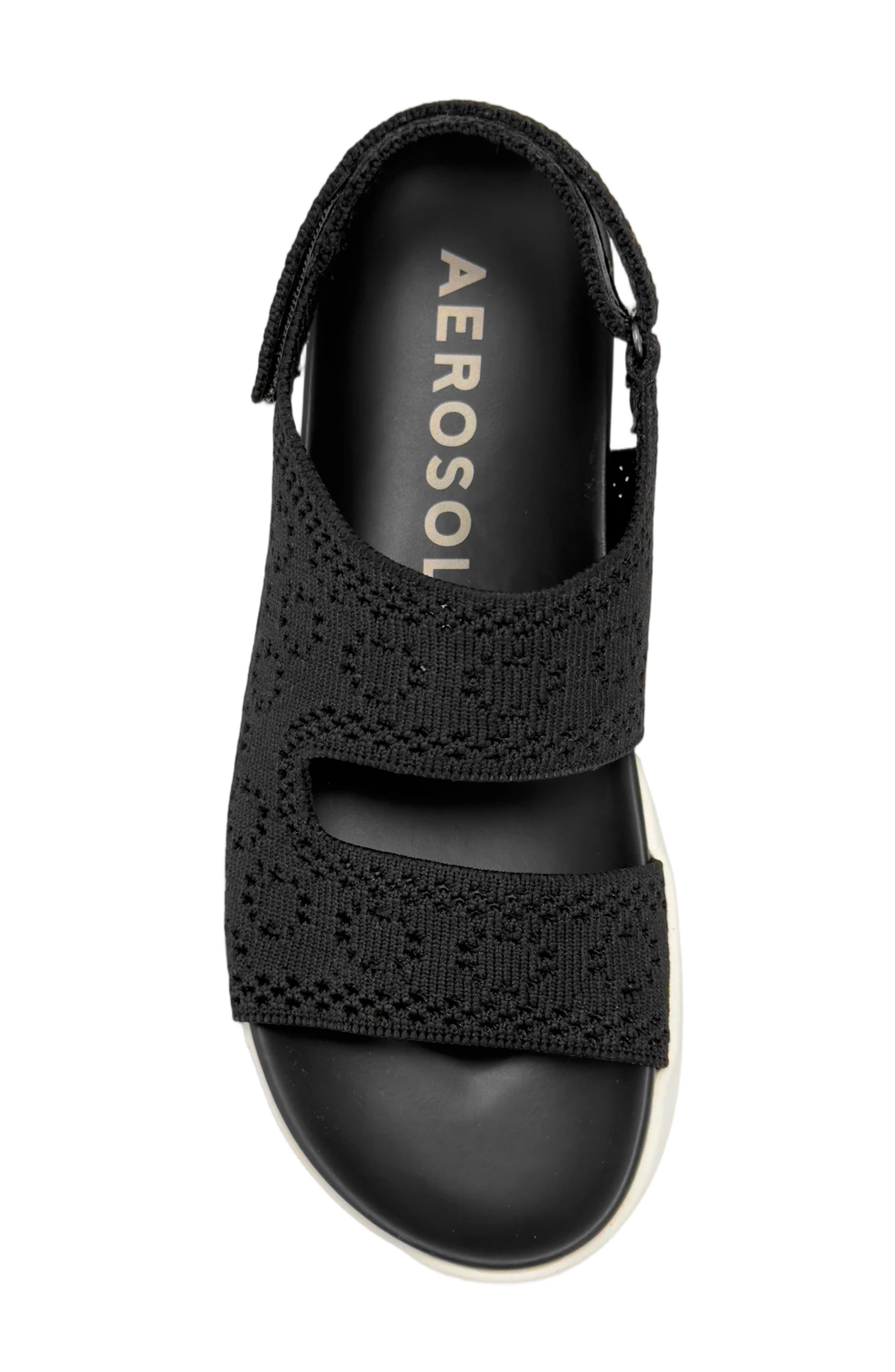 Aerosoles Helsea Mesh Slingback Sandal, Alternate, color, Black Lace Knit