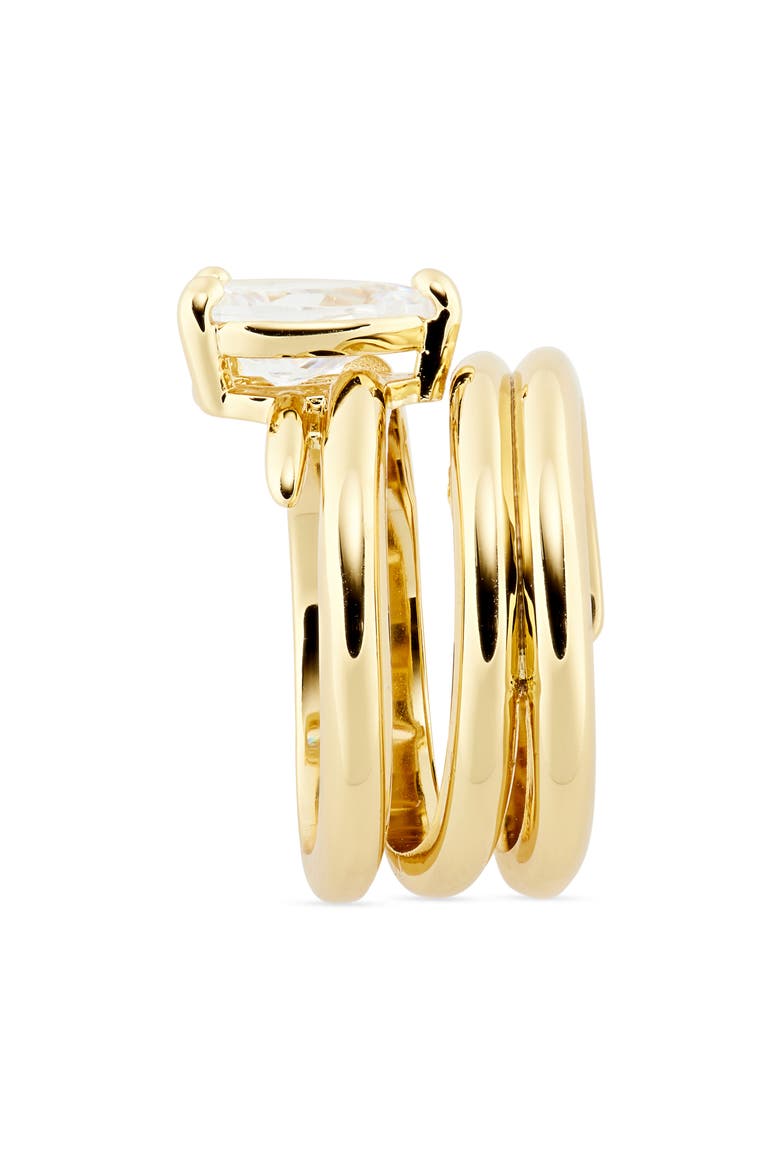 Pear CZ Wrap Band Ring, Alternate, color, GOLD