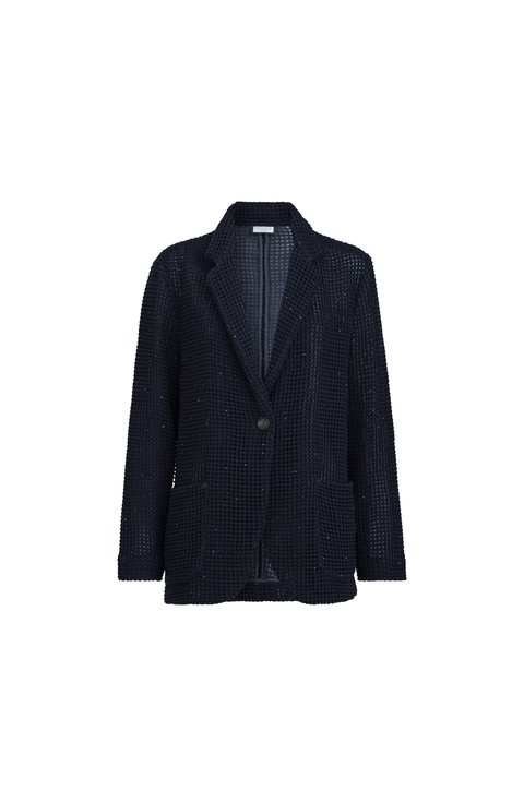 Net knit blazer