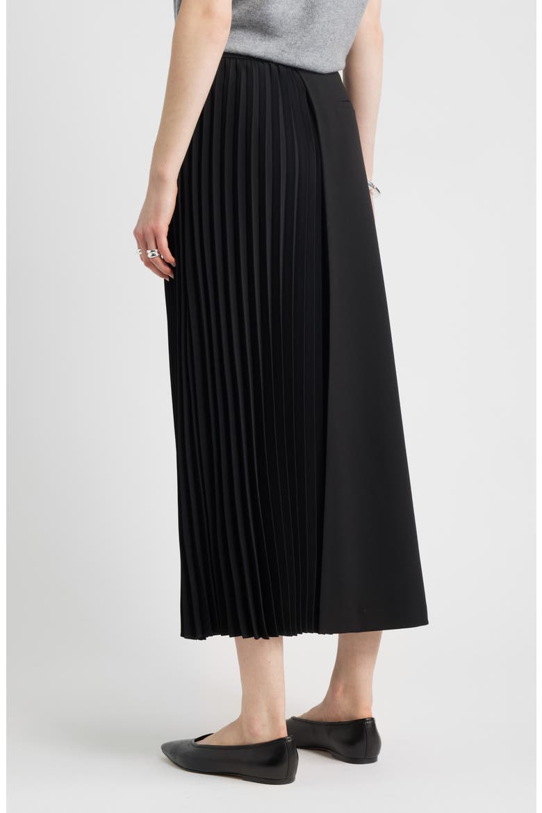 Mixed Media Maxi Skirt, Alternate, color, BLACK