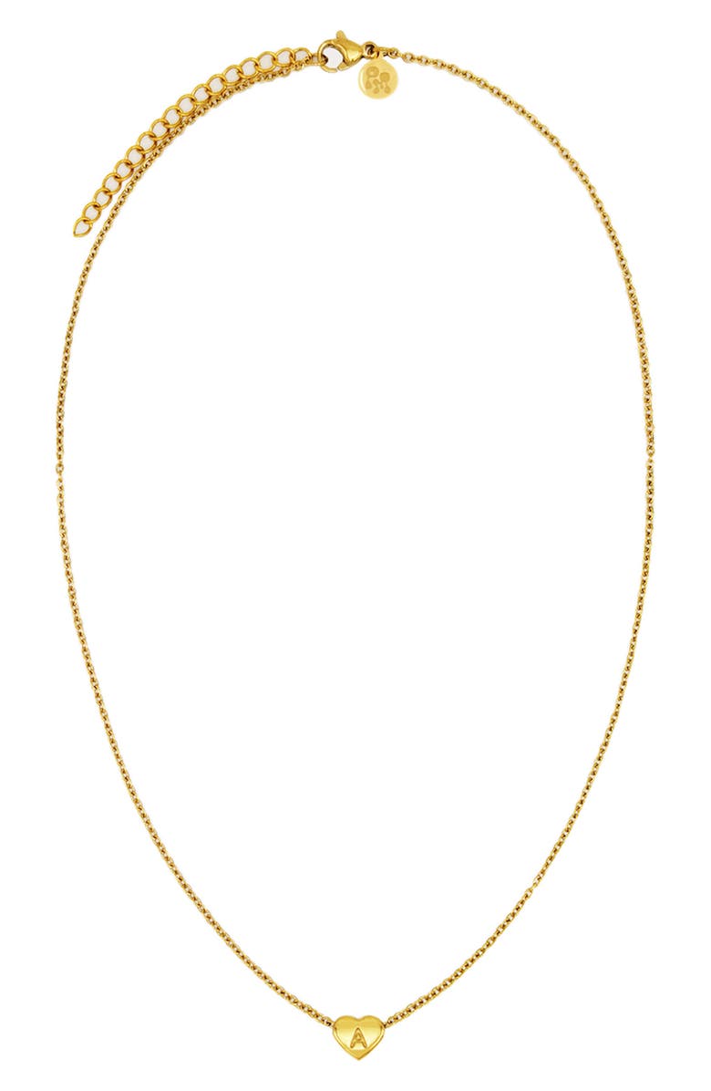 Petit Moments Dainty Heart Initial Pendant Necklace, Main, color, Gold-A