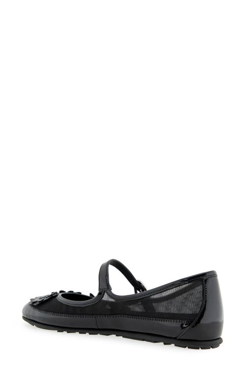 Aerosoles Petal Mary Jane Mesh Flat In Black Mesh Fabric