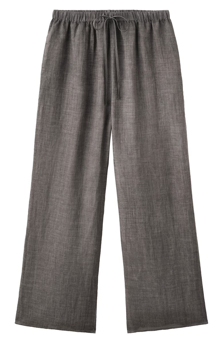 MANGO Ramie Pajama Pants, Alternate, color, Charcoal