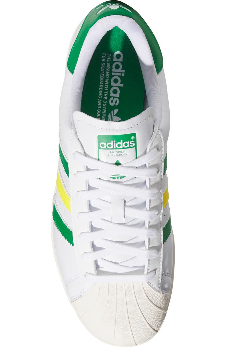 adidas Superstar Spikeless Golf Sneaker, Alternate, color, White/ Green/ Yellow
