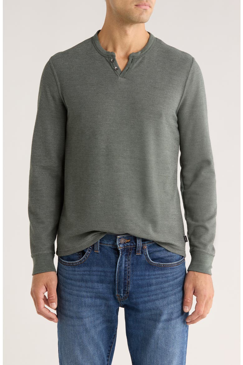 Notch Neck Cotton Mélange Pullover, Main, color, THYME