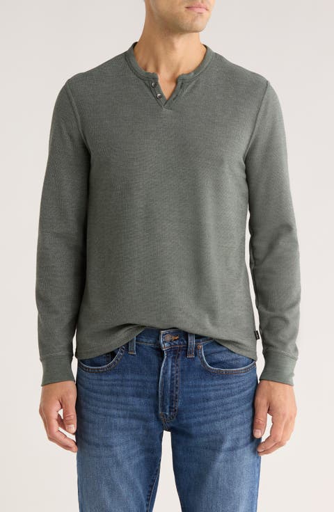Notch Neck Cotton Mélange Pullover