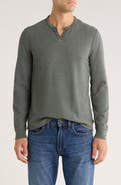 Lucky Brand Notch Neck Cotton Mélange Pullover