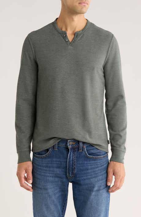 Lucky Brand Notch Neck Cotton Mélange Pullover
