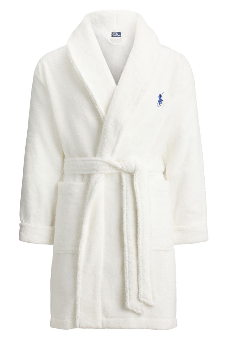 Bear Embroidered Terry Cloth Robe, Alternate, color, AMERICAN FLAG BEAR
