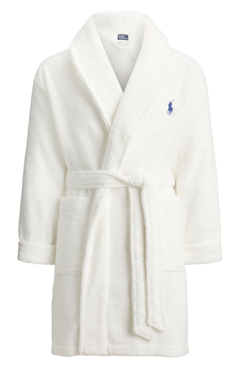 Polo Ralph Lauren Bear Embroidered Terry Cloth Robe, Alternate, color, American Flag Bear