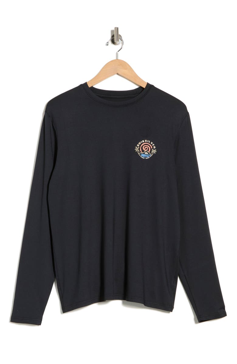 Quiksilver Endless Long Sleeve Graphic Sun T-Shirt, Main, color, Black