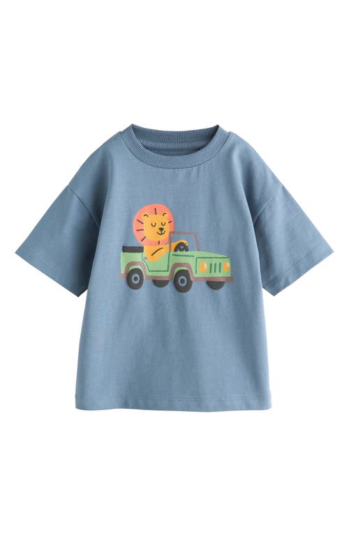 Next Kids' Lion Graphic Cotton T-shirt In Blue