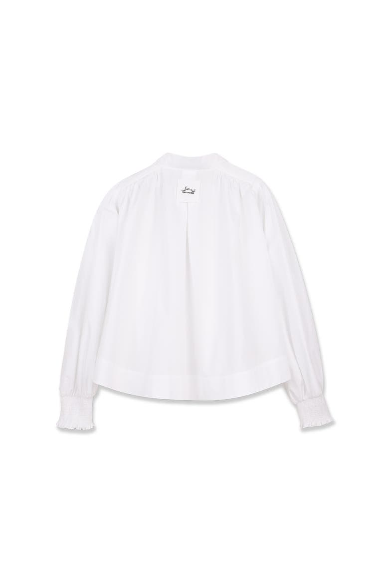Kids Long Sleeve Ceremony Blouse In Cotton, Alternate, color, Optic White