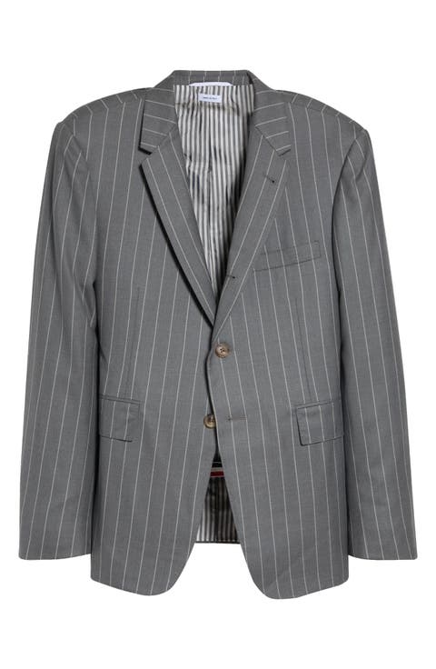 Flannel Chalk Stripe Sportcoat with Armbands
