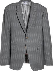 Thom Browne Flannel Chalk Stripe Sportcoat with Armbands
