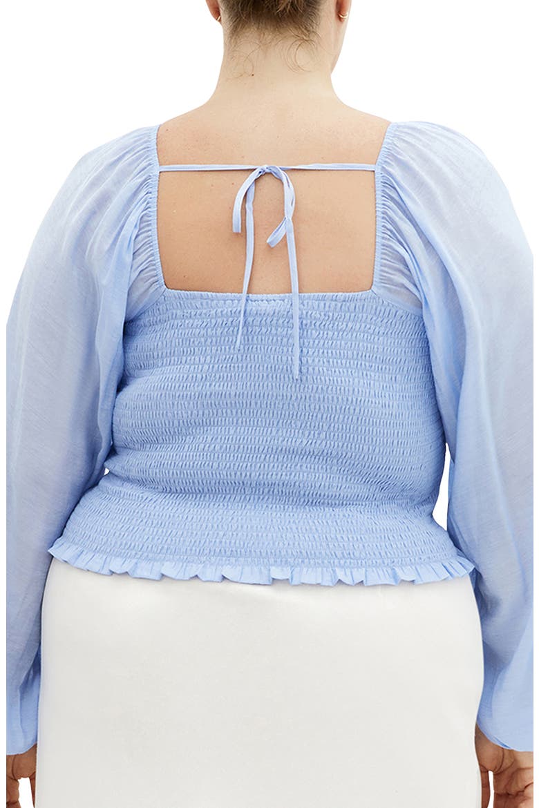 Rowy Smocked Balloon Sleeve Top, Alternate, color, SKY BLUE