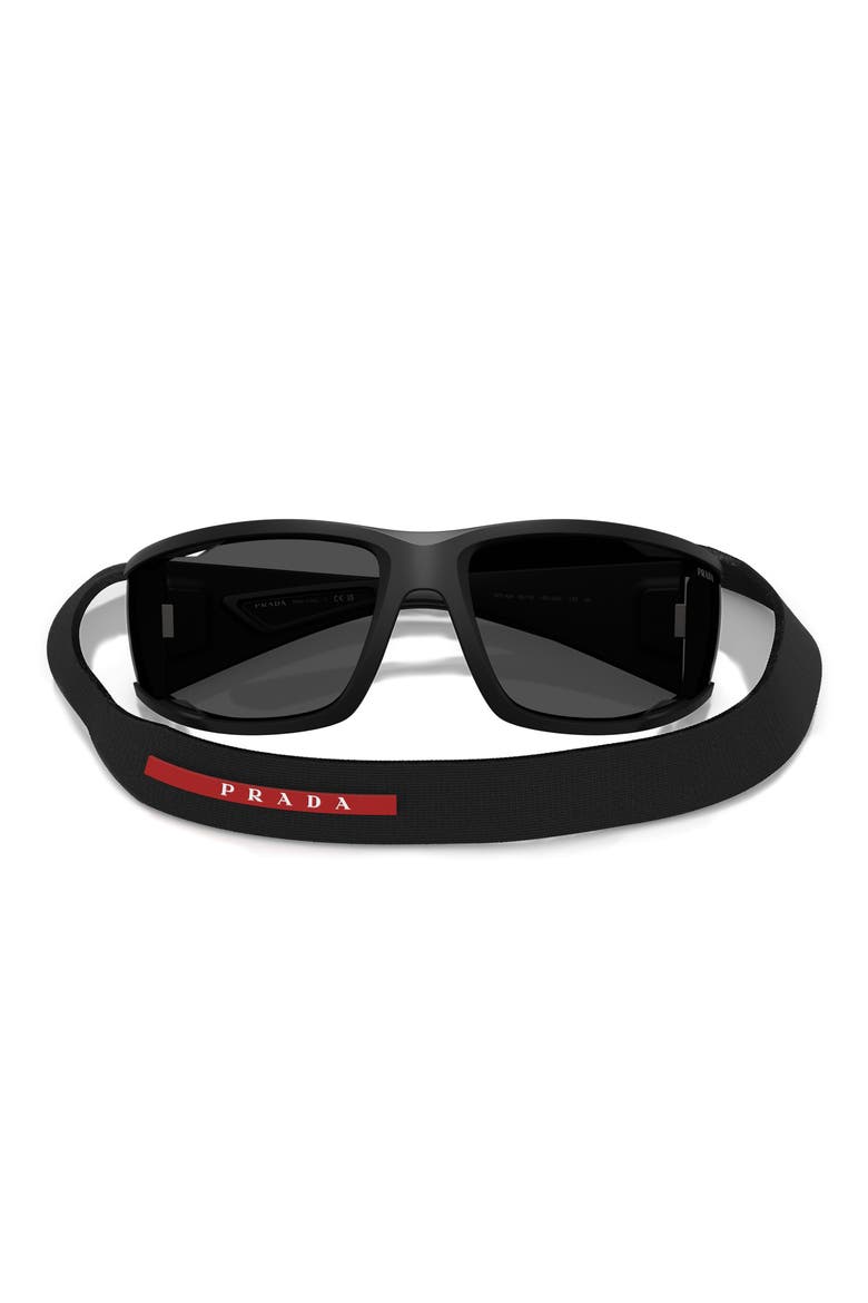 PS A04S 85mm Oversize Rectangular Sunglasses, Alternate, color, MATTE BLACK