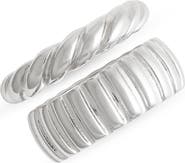 Nordstrom Demi Fine Set of 2 Ridged Rings