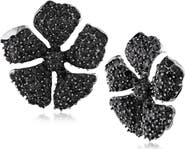 JARDIN Hibiscus Floral Pavé Crystal Stud Earrings