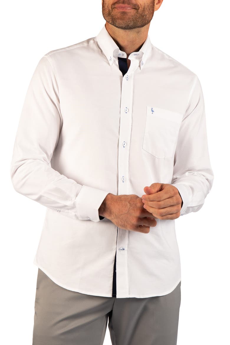 Oxford Cotton Button-Down Shirt, Alternate, color, WHITE