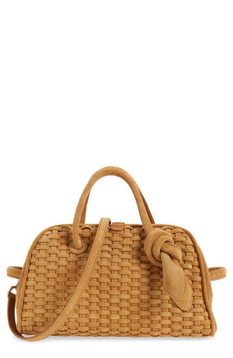 Le Petit Turismo Woven Suede Bowling Bag