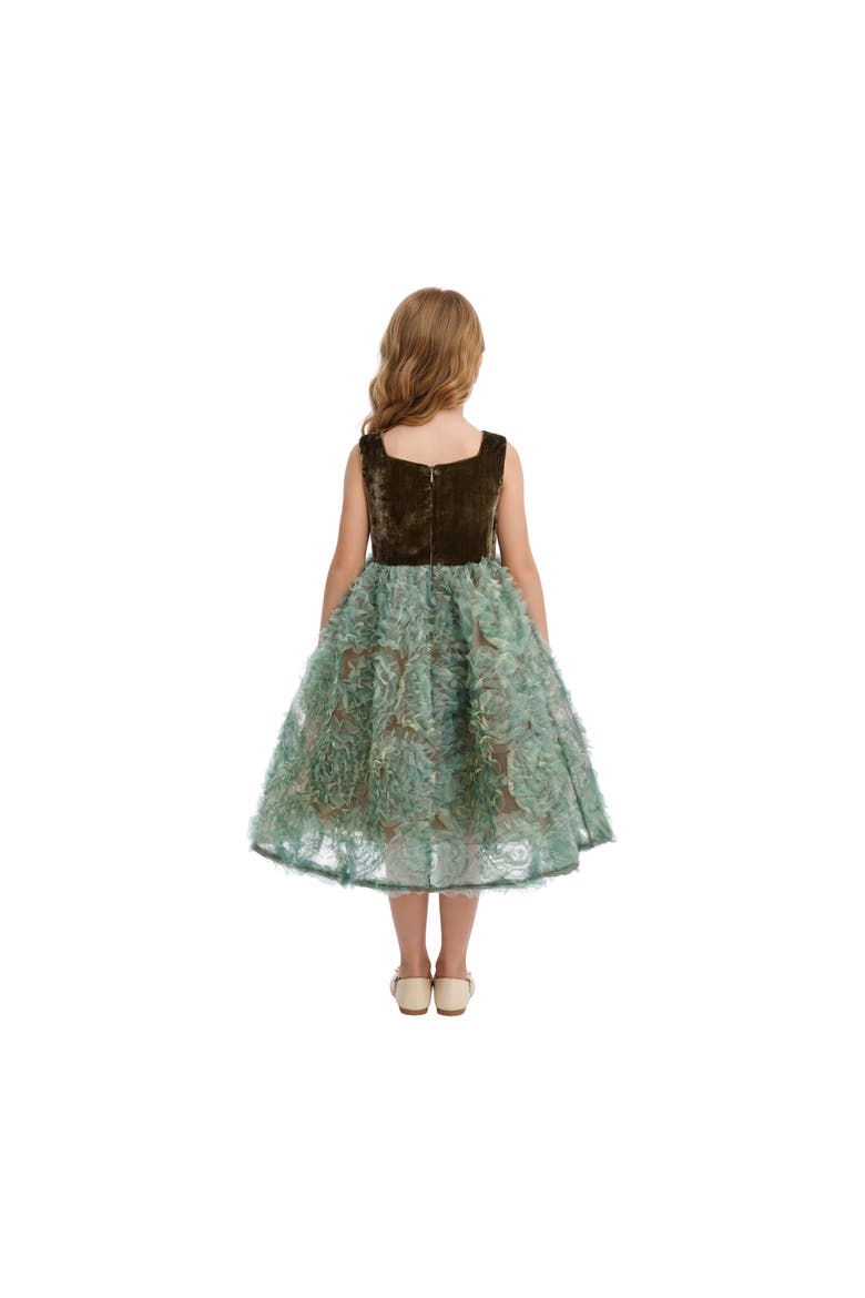 Bellina Velvet Tulle Dress, Alternate, color, Green