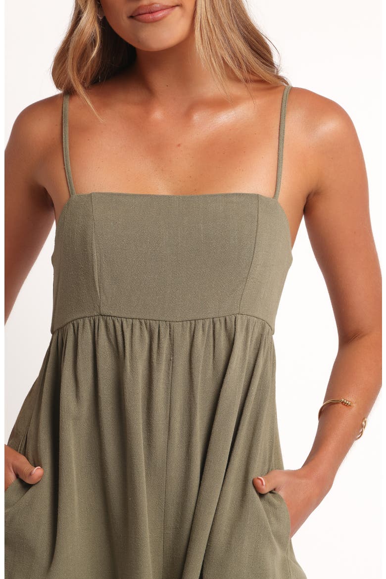 Quinley Linen Romper, Alternate, color, OLIVE